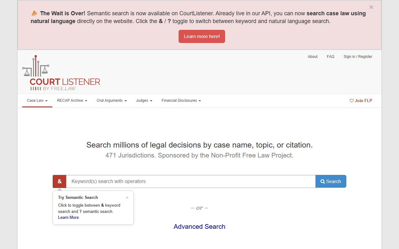 CourtListener free docket and opinion search as a Marion County court dockets alternative