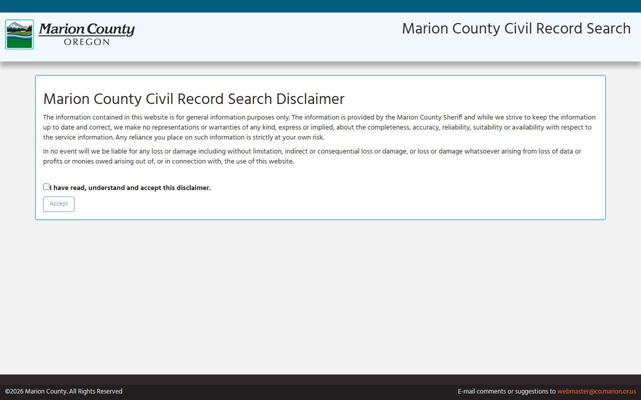 Marion County Sheriff civil record search, separate from arrest records