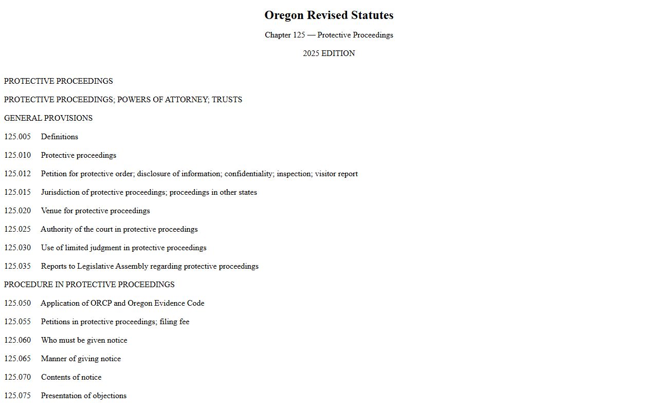 ORS Chapter 125 guardianship statute for Marion County probate records